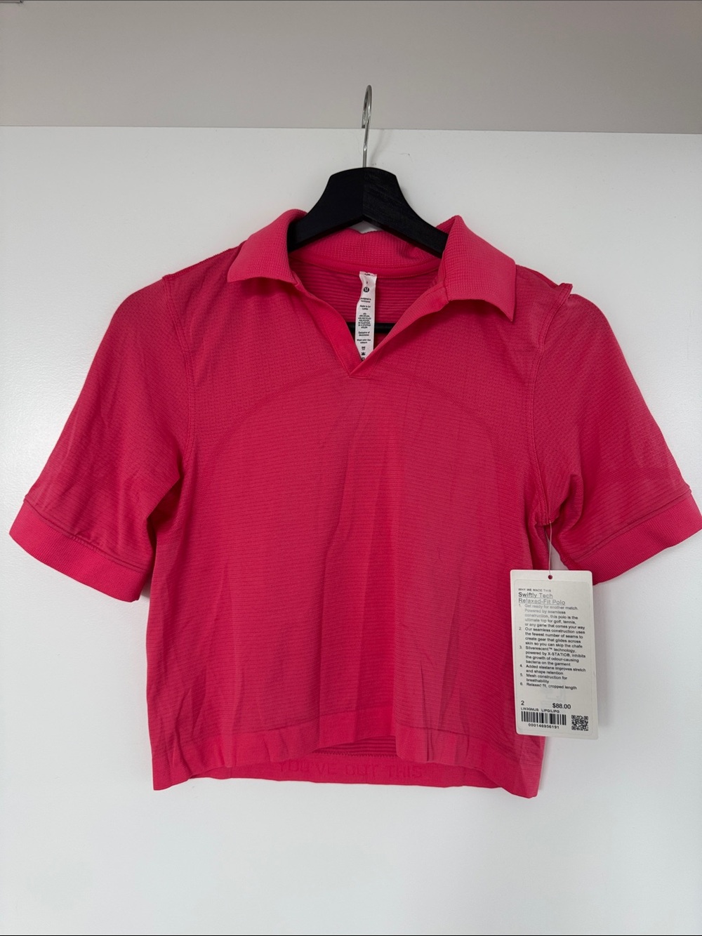 Women's Lululemon Pink Short Sleeve Golf Polo Crop Top